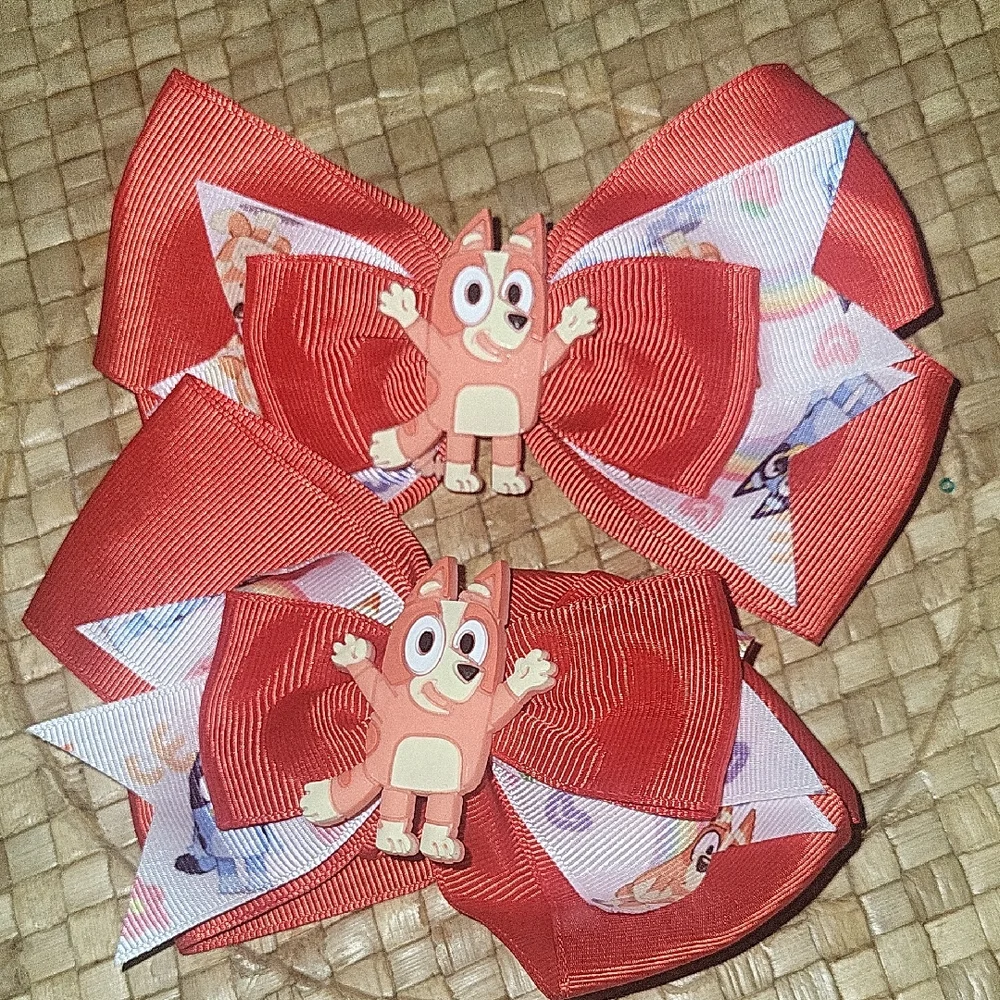 Red Cartoon Character Hair Bows